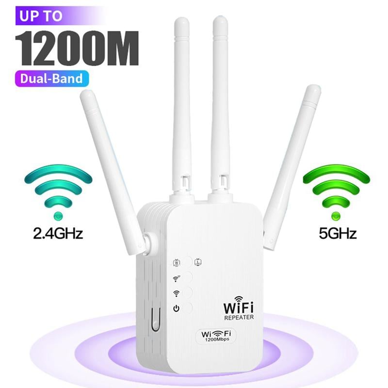 Gluschwein - WLAN-Verstärker – 1200 Mbit/s, Dualband (5 GHz / 2,4 GHz) 📶 Maximale Signalverstärkung – stabile Verbindung im ganzen Haus!