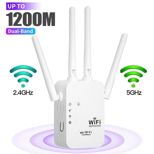 Gluschwein - WLAN-Verstärker – 1200 Mbit/s, Dualband (5 GHz / 2,4 GHz) 📶 Maximale Signalverstärkung – stabile Verbindung im ganzen Haus!