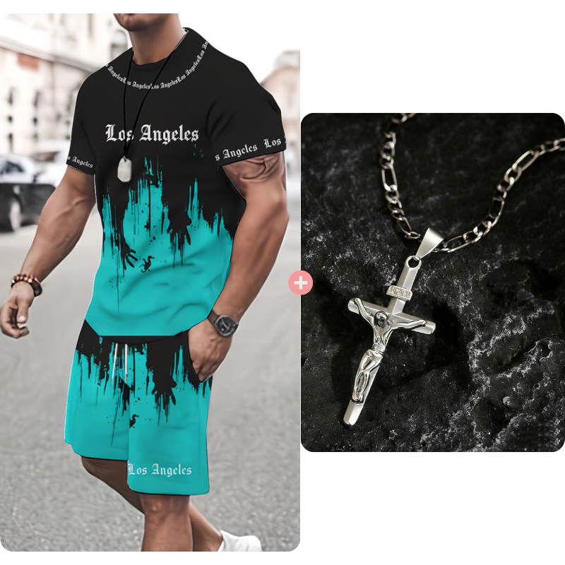 👕 JETZT 50% RABATT! 🔥 Herren-Set aus grafisch bedrucktem T-Shirt und Shorts – Weicher Stoff, auffälliges Design & perfekt für Sommertage ☀️