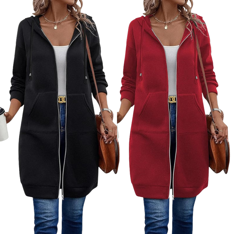 Gluschwein - 🔥✨Fleece-Kapuzenpullover mit Reißverschluss für Damen