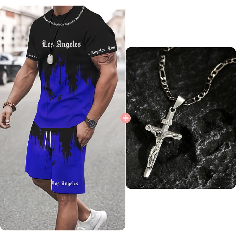 👕 JETZT 50% RABATT! 🔥 Herren-Set aus grafisch bedrucktem T-Shirt und Shorts – Weicher Stoff, auffälliges Design & perfekt für Sommertage ☀️