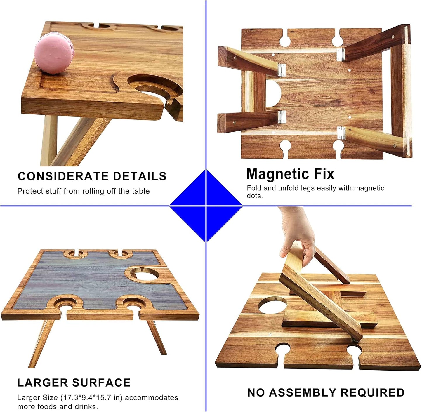 WineTote™ - Deluxe Tragbarer Picknick-Weintisch