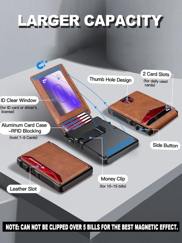 Gluschwein - 💼49% RABATT! 🛡️ Schlankes Herren-Portemonnaie mit RFID-Schutz – Kartenfächer, Münzfach & Aluminium-Geldklammer 💳