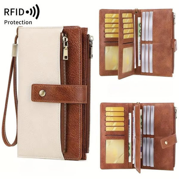 🔥Zeitlich begrenztes Angebot – Damen-Geldbörse im Retro-Stil mit RFID-Schutz, dreifach gefaltet