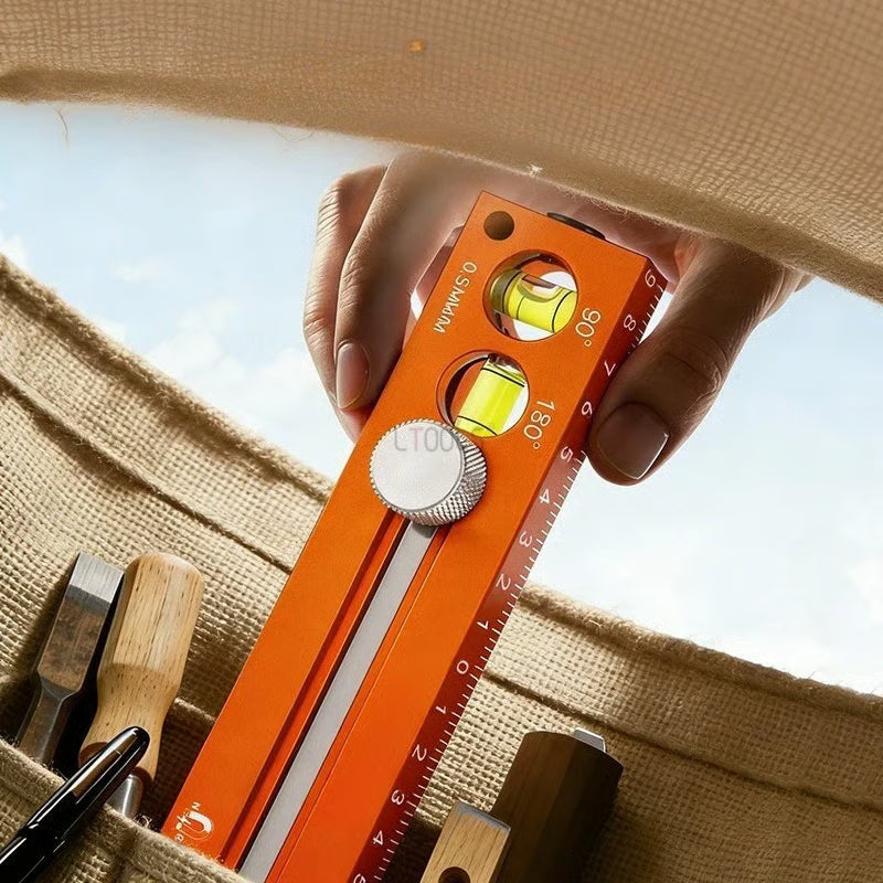 Gluschwein - 📏 42% RABATT! 🔧 Multifunktionales Markier-Lineal mit Wasserwaage – Präzises Anzeichnen, integrierte Libelle & ideal für Holzarbeiten, Fliesenlegen und DIY-Projekte 🛠️