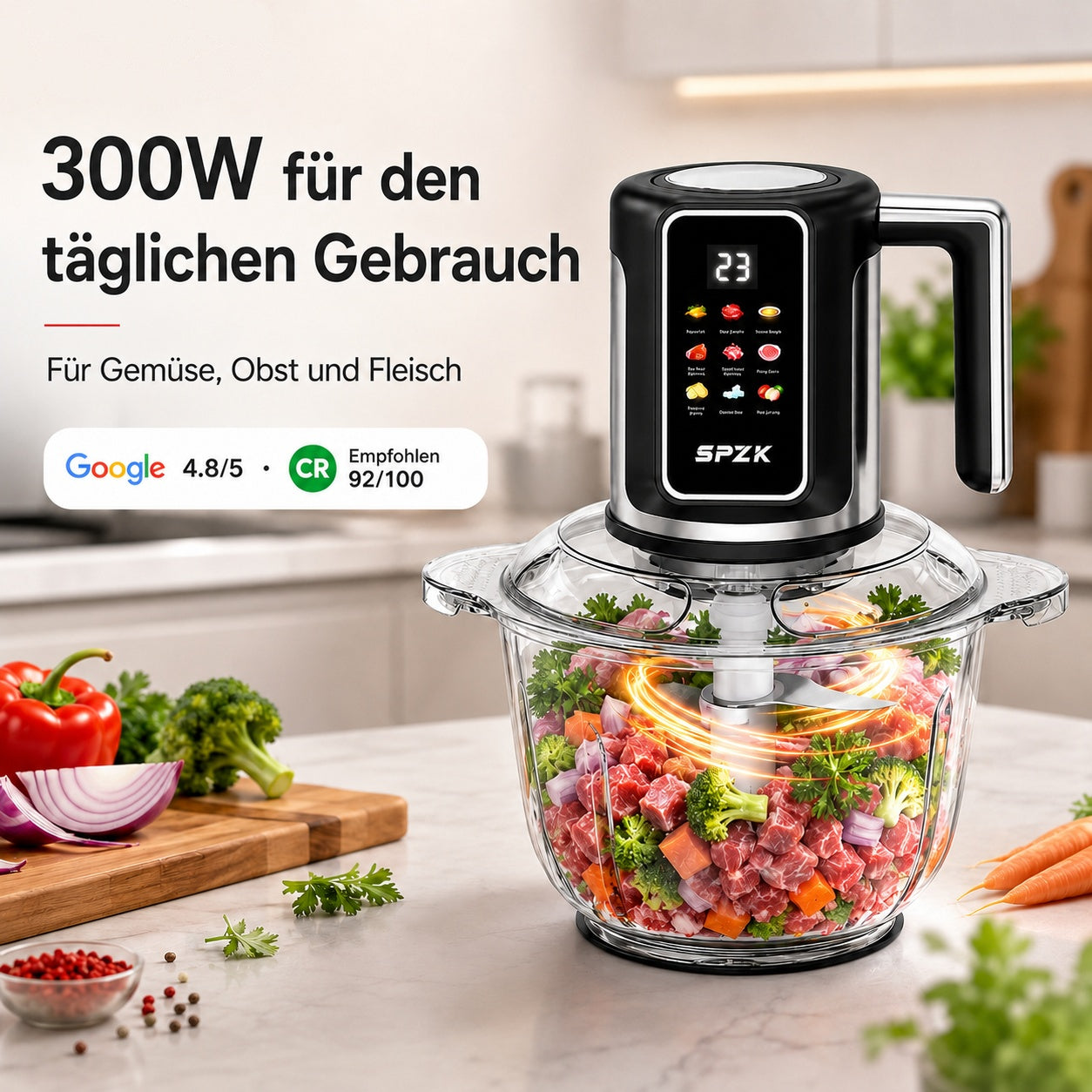 🔪USB-Kabelloser Küchenzerkleinerer für Fleisch, Saucen und mehr – Schnell, hygienisch und einfach! 🍖🥦