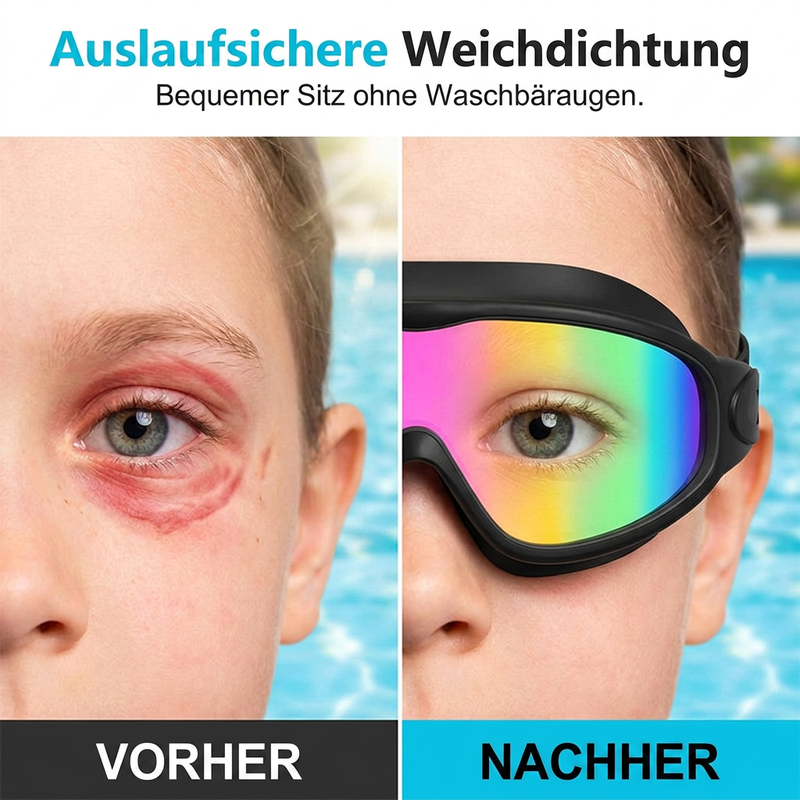 ⏰ Nur noch heute 50% Rabatt! 🏊 Kinder Schwimmbrillen Set 2 Stück, Anti-Beschlag & UV-Schutz, Weitwinkel-Glas mit Silikon-Dichtung & integrierten Ohrenstöpseln, bequemer Sitz für Jungen & Mädchen ✨