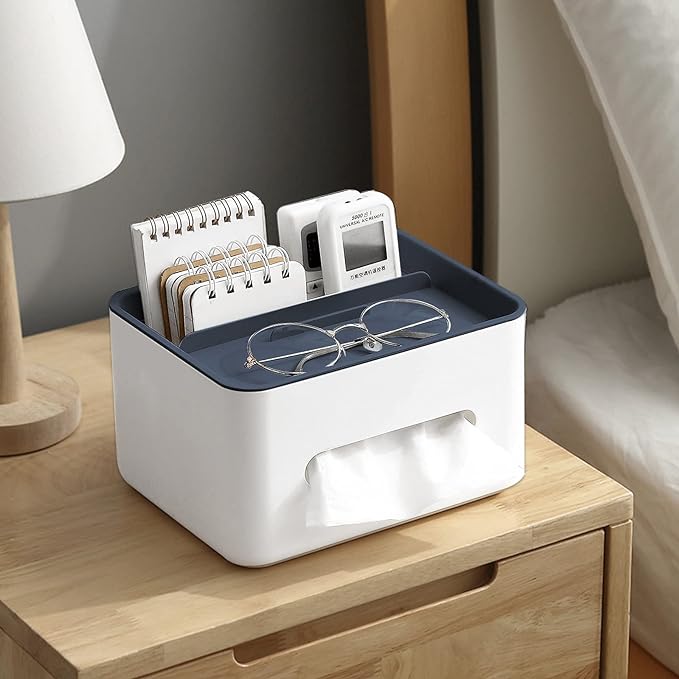 Caja de pañuelos multifuncional con organizador: para baño, oficina y sala de estar. 