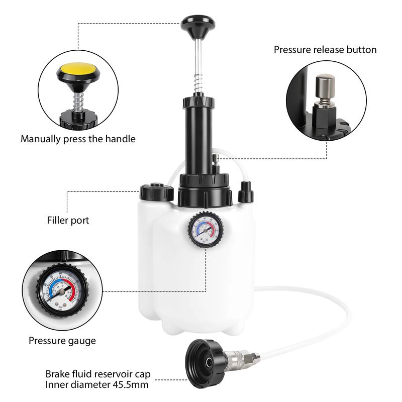 🛠️🚗 LIMITIERT 50% RABATT! Bremsblutungs-Set 3L – Inkl. Druckpumpe, Auffangbehälter & Adapter für präzises Ein-Mann-Bremsenentlüften ⚡