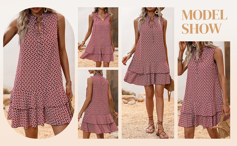 Gluschwein - 🎉Letzter Tag der Aktion: 50 % Rabatt 💃 Damenkleid mit Schleife und geometrischem Muster