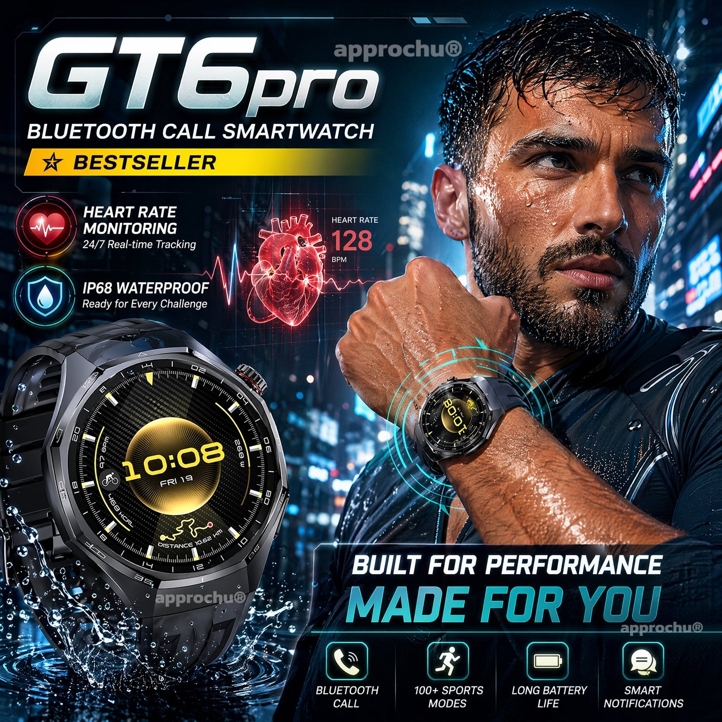 🥳HEISSER SALE 2026🥳💞50.000+ VERKAUFT!👵❤️  GT6pro Bluetooth Call Smartwatch – Bestseller