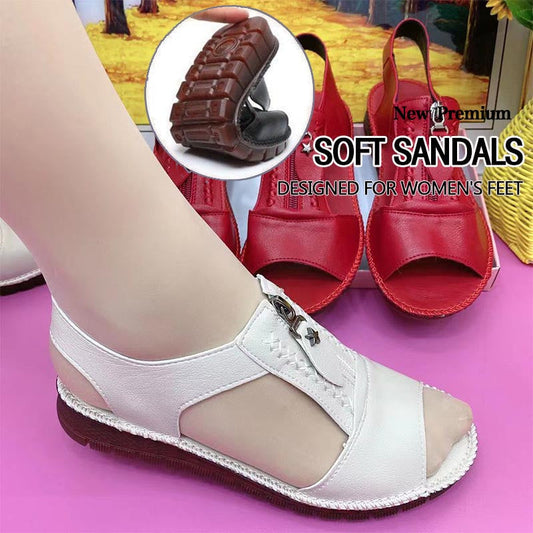 Gluschwein - 🎁49% RABATT⏳Flache Sandalen aus weichem und bequemem Leder mit Reißverschlusssohle