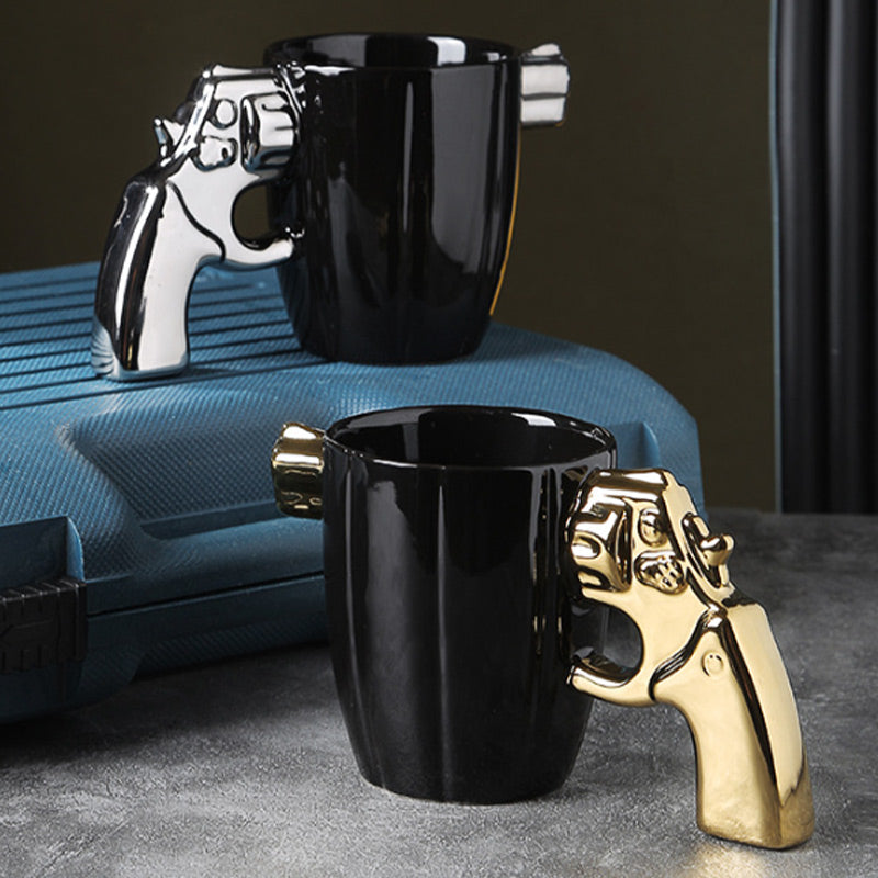 GunMug | Taza de café creativa y novedosa con empuñadura de revólver