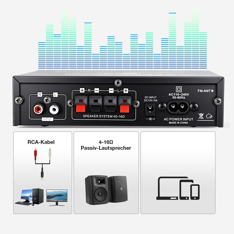 🔊 LIMITED-TIME 50% RABATT! ✨ 600W Mini HIFI Audioverstärker – 2-Kanal, Bluetooth 5.0, FM-Radio 🎵
