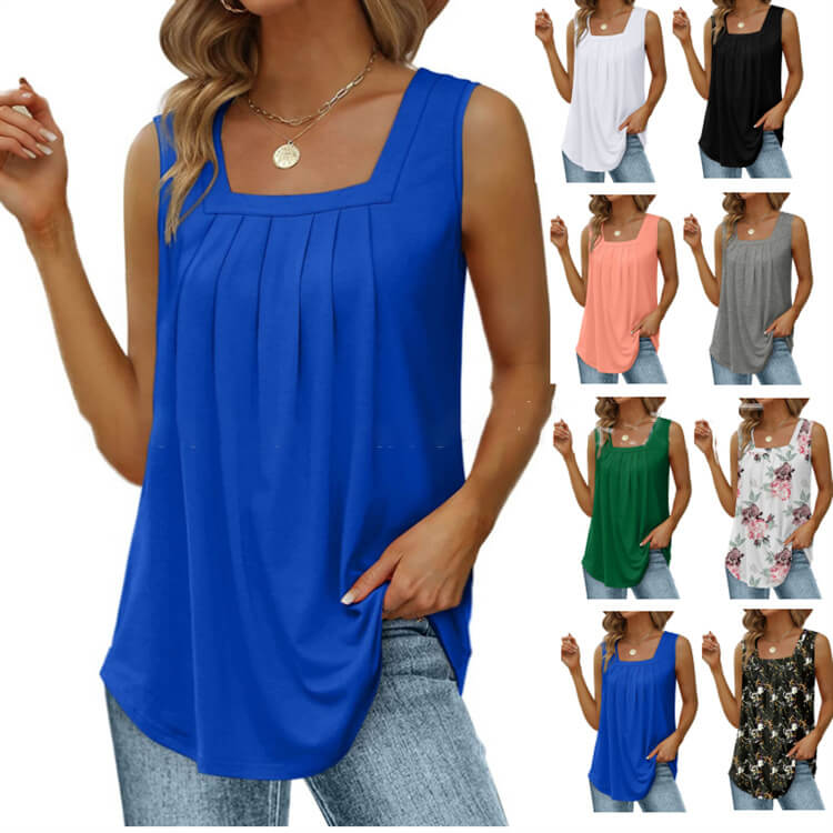 🔥49% Rabatt!🌸Blumen-Camisole mit quadratischem Ausschnitt – Boho-Stil, seitlicher Schlitz, leicht & luftig ✨