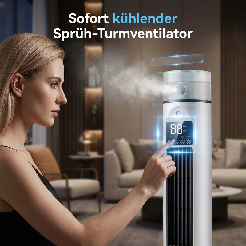 🌿6-stufiger Nebelventilator – Ideal für Zuhause, Büro und den Außenbereich ❄️