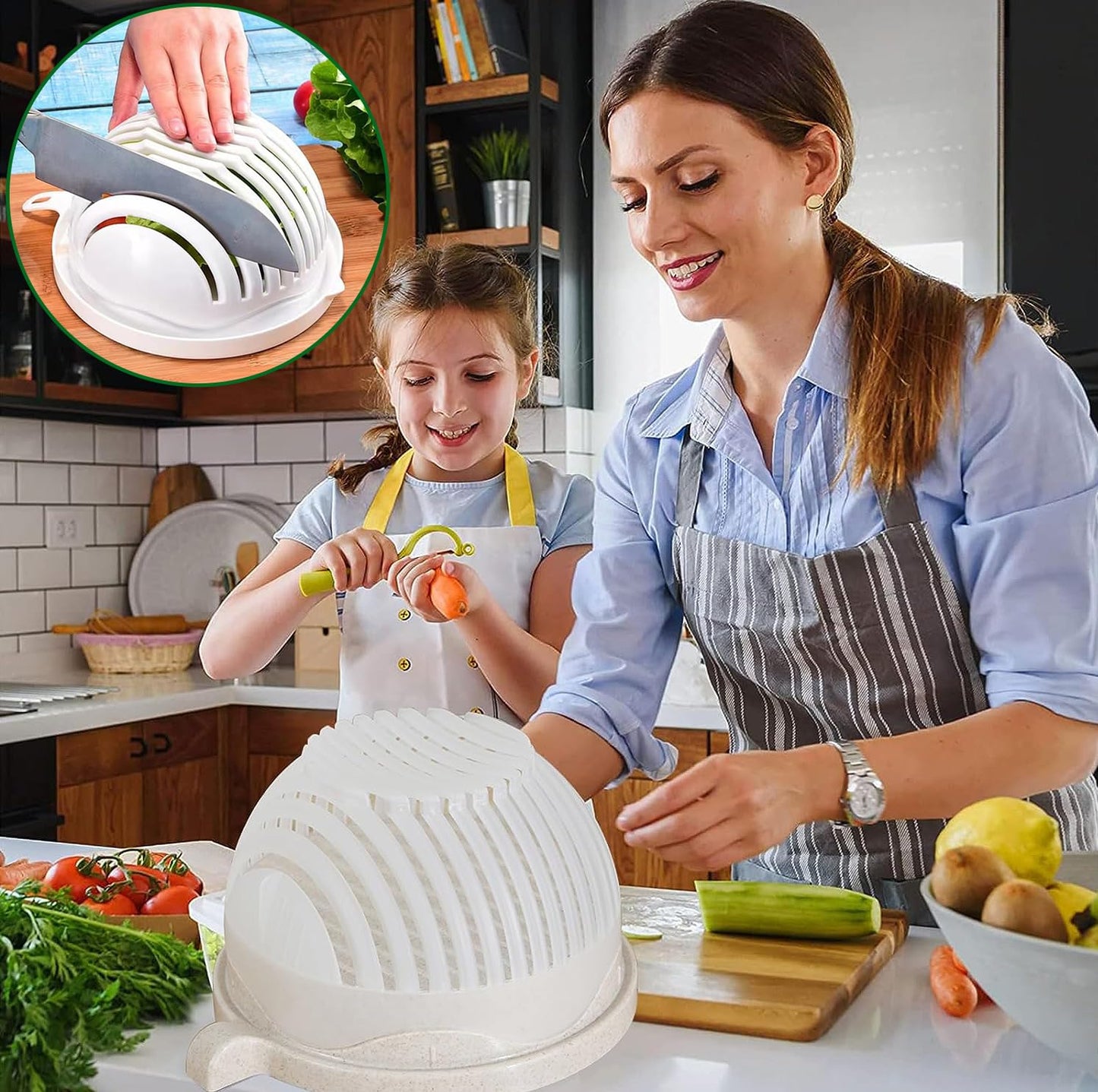 VeggieSlice Pro - Mach Salatmachen sicher, schnell und mühelos zum Kinderspiel! (2 Stück)