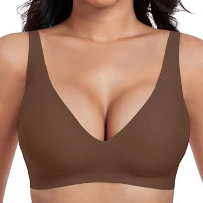 💜💜Jelly Wireless Damen Komfortable kabellose Push-up-BHs, nahtlose T-Shirt-BHs, BHs mit tiefem V-Ausschnitt für jeden Tag