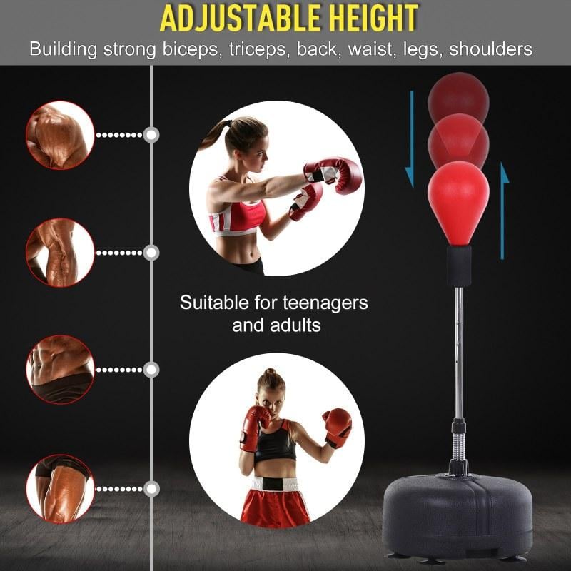 Gluschwein - 🥊 60% RABATT! 💪 Hochwertiger Box-Speedball mit Ständer – Höhenverstellbar, 360°-Rückprall & Ideal Für Jugendliche, Erwachsene & Heimgebrauch 🏠