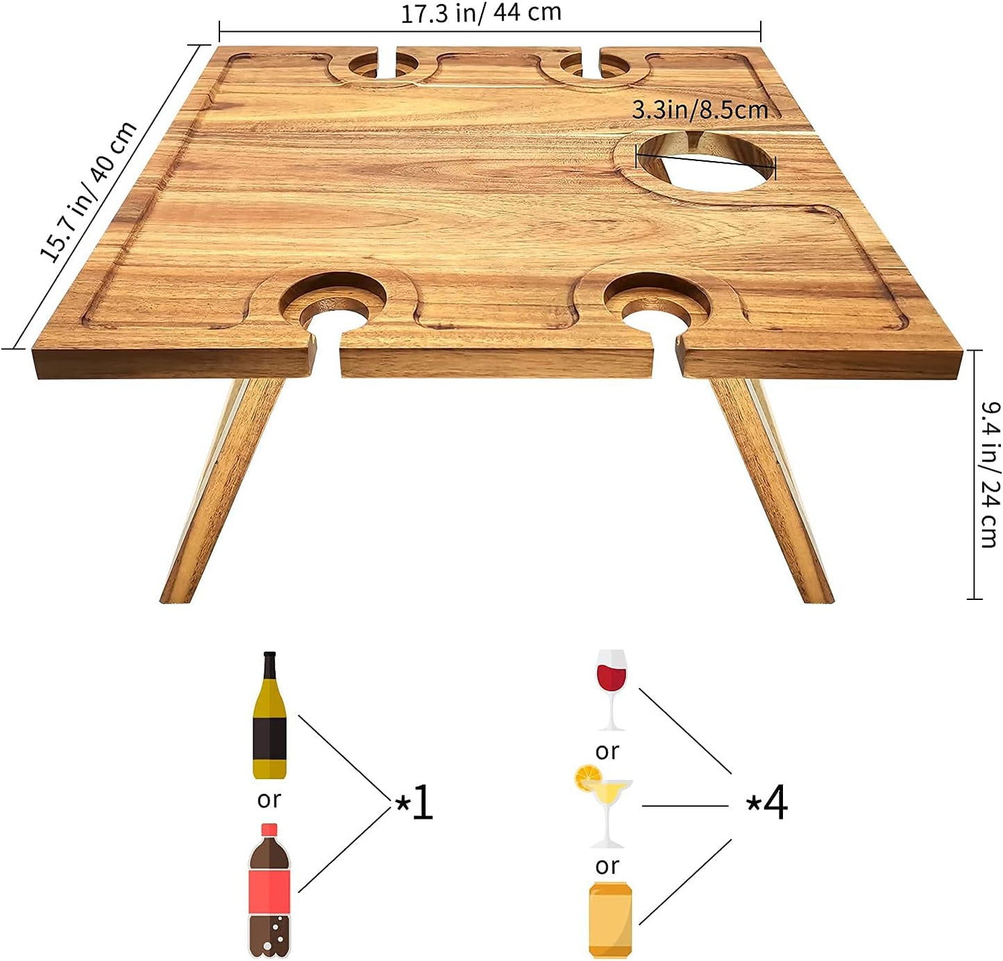 WineTote™ - Deluxe Tragbarer Picknick-Weintisch