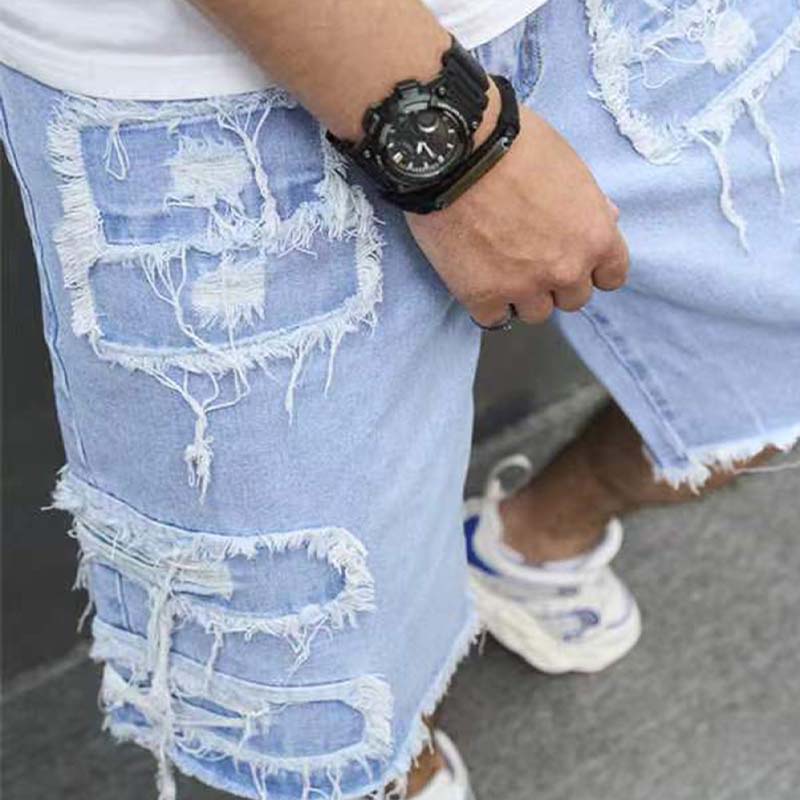 Gluschwein - 🔥 Herren-Ripped-Denim-Shorts mit Fransen-Details – Lässiger Look, Bequeme Passform & Perfekt Für Den Sommer ☀️