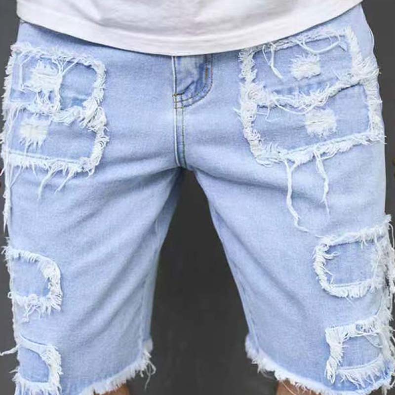 Gluschwein - 🔥 Herren-Ripped-Denim-Shorts mit Fransen-Details – Lässiger Look, Bequeme Passform & Perfekt Für Den Sommer ☀️