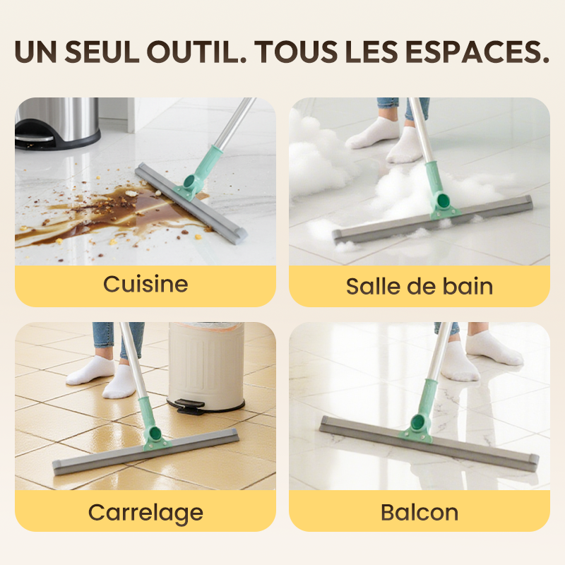 🧹✨ Silikon-Bodenschaber & Fensterabzieher 2in1 – Trocken & nass – entfernt Haare & Schmutz rückstandslos – ideal für Fliesen, Glas & Glasduschen 💧🧽