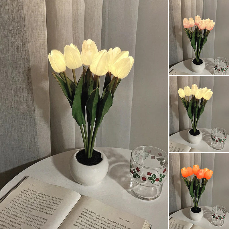 Gluschwein - LED-Tulpen-Nachtlicht-Blumen-Tischlampe