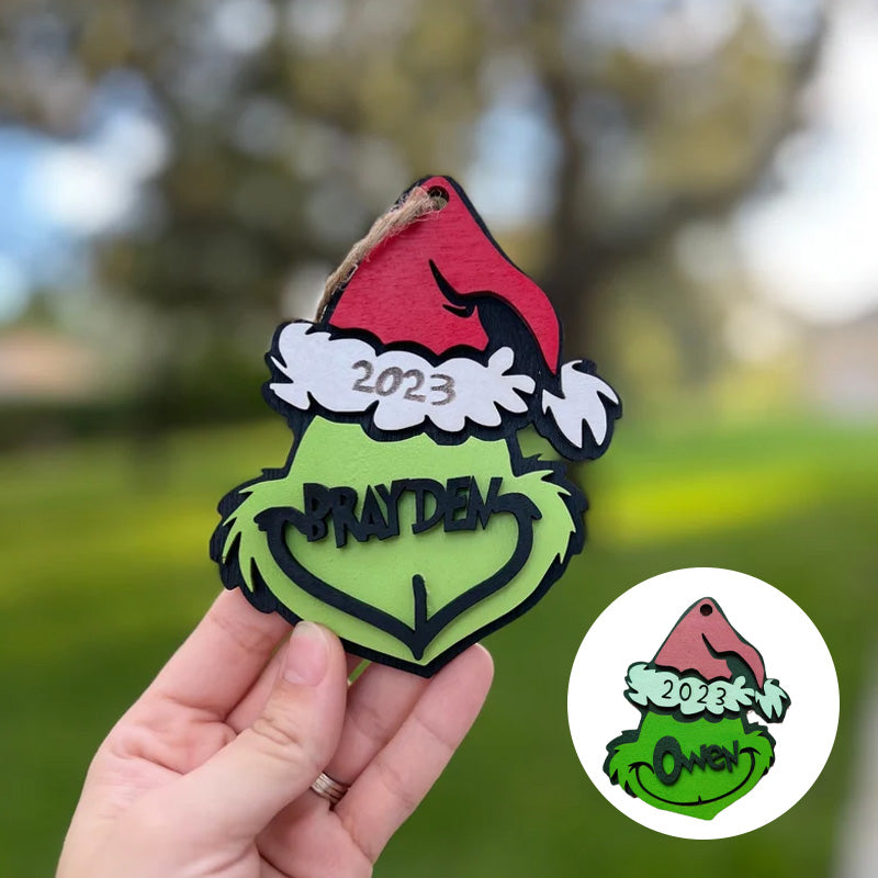 Gluschwein - Personalisierter Grinchmas-Ornament, Weihnachtsschmuck