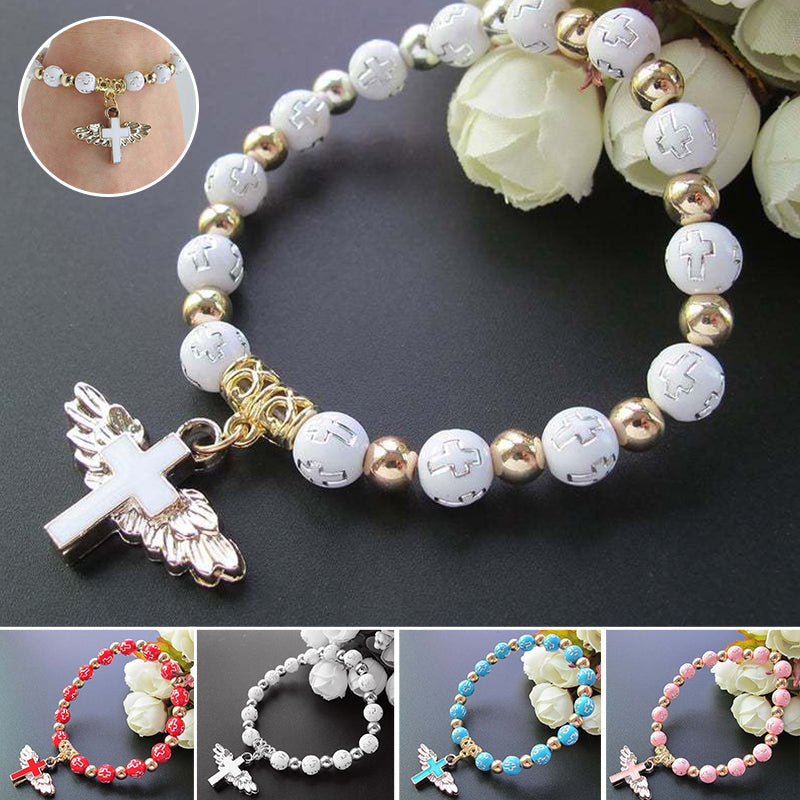 Gluschwein - Angel Wing Cross Bracelet