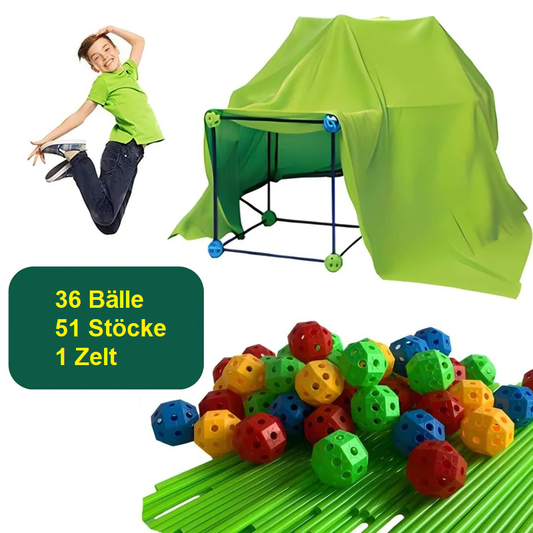 Kinderspielhaus-Bausatz – Stecksystem aus ABS-Kunststoff – Für Kinder ab 3 Jahren