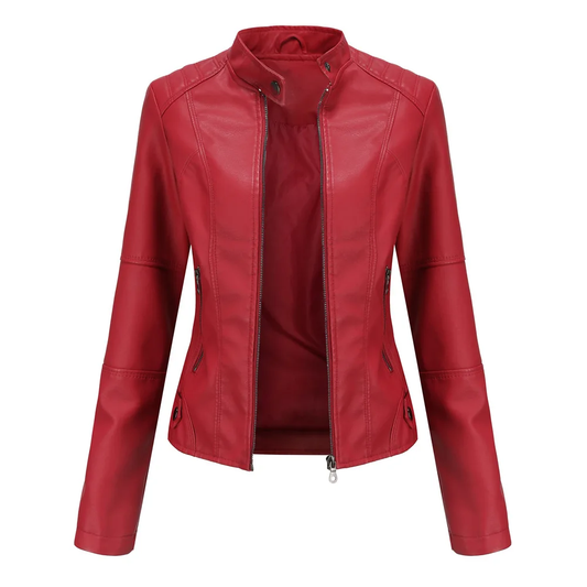 Gluschwein - Mary - Stylische Lederjacke Rot