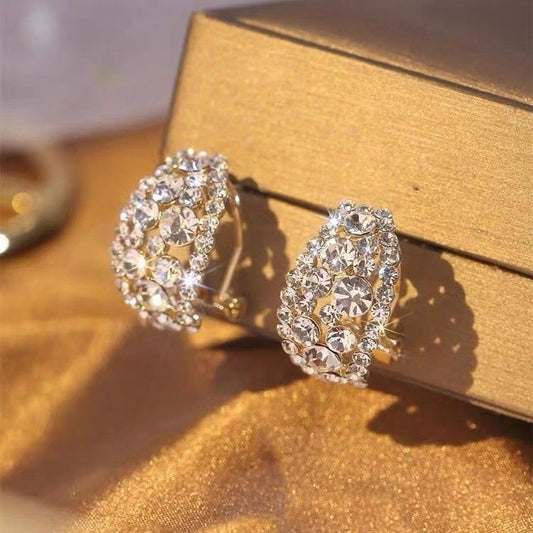 Glänzende Diamantohrringe
