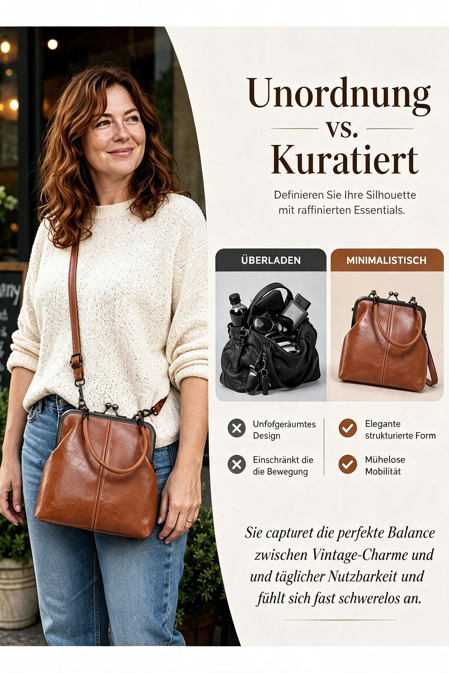🎁50% RABATT!👝Vintage-Kiss-Lock-Tasche – 2-in-1: Tragen & Ordnen