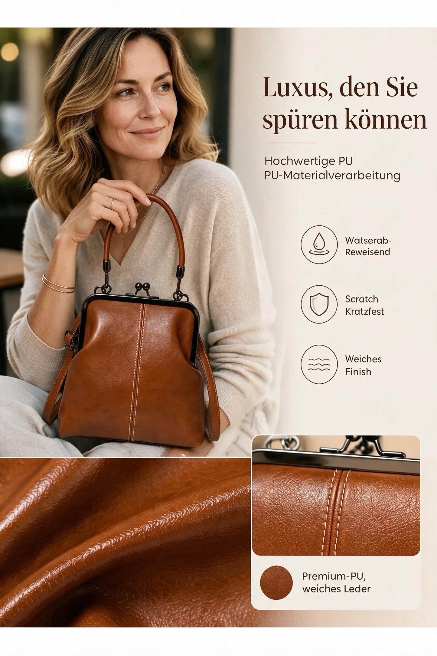 🎁50% RABATT!👝Vintage-Kiss-Lock-Tasche – 2-in-1: Tragen & Ordnen