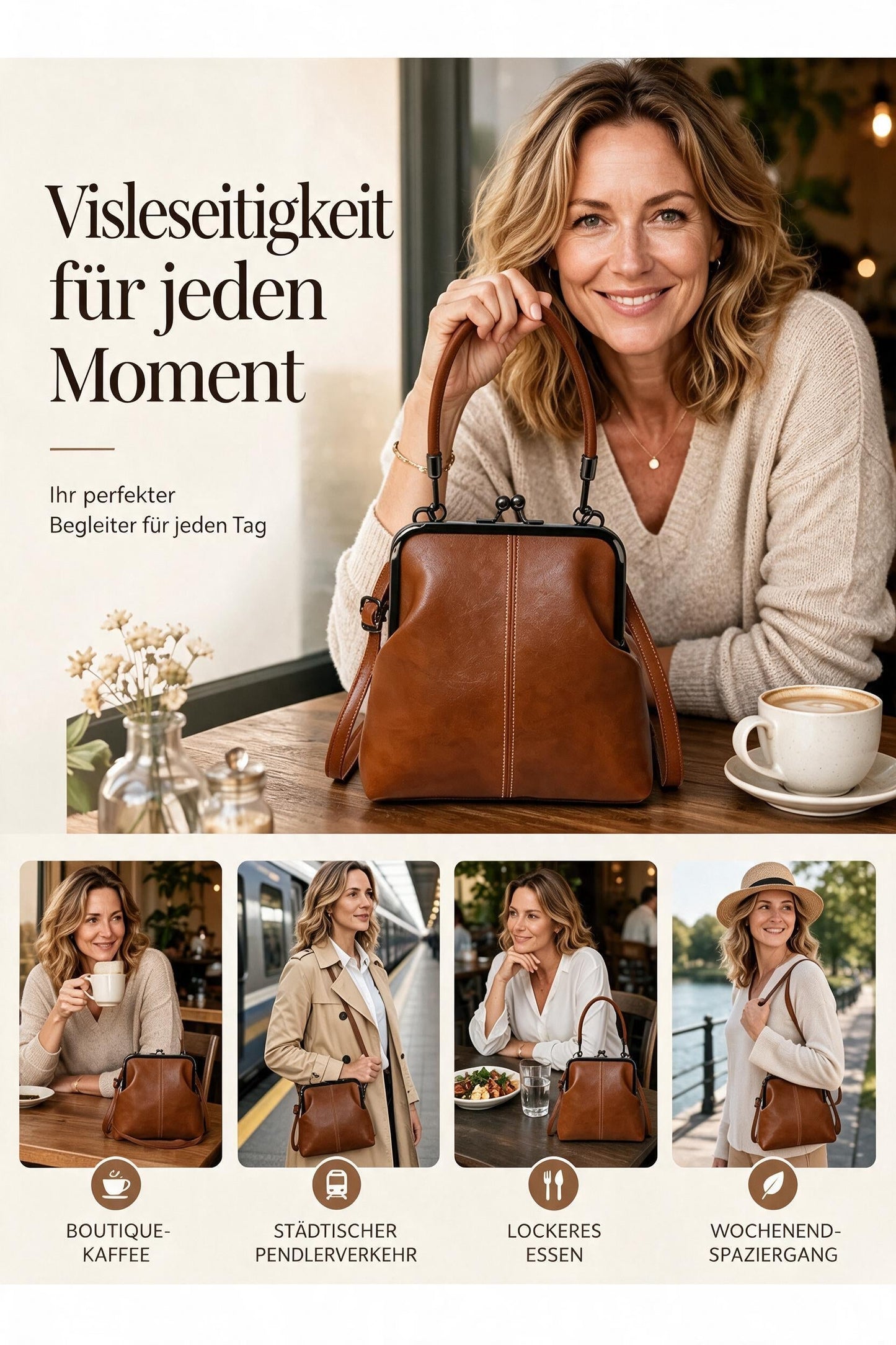 🎁50% RABATT!👝Vintage-Kiss-Lock-Tasche – 2-in-1: Tragen & Ordnen