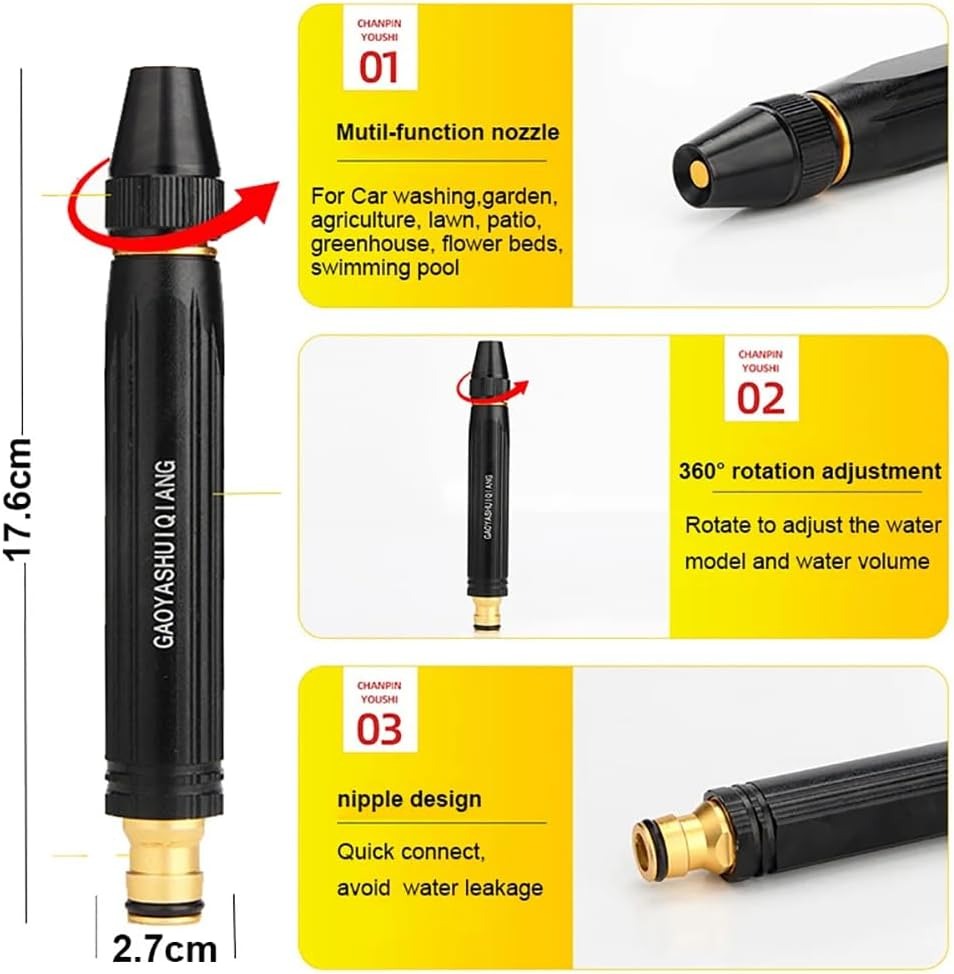 ⏰LETZTER TAG: 2 kaufen, 1 gratis!!🔥Hochdruck-Autowaschpistole für zu Hause mit Druckerhöhungsdüse und Schlauch – ein Muss für die Bewässerung von Pflanzen und Gemüse sowie zum Autowaschen.👍💦