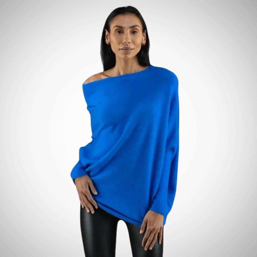 Jana - Suéter con hombros asimétricos en un diseño de punto moderno
