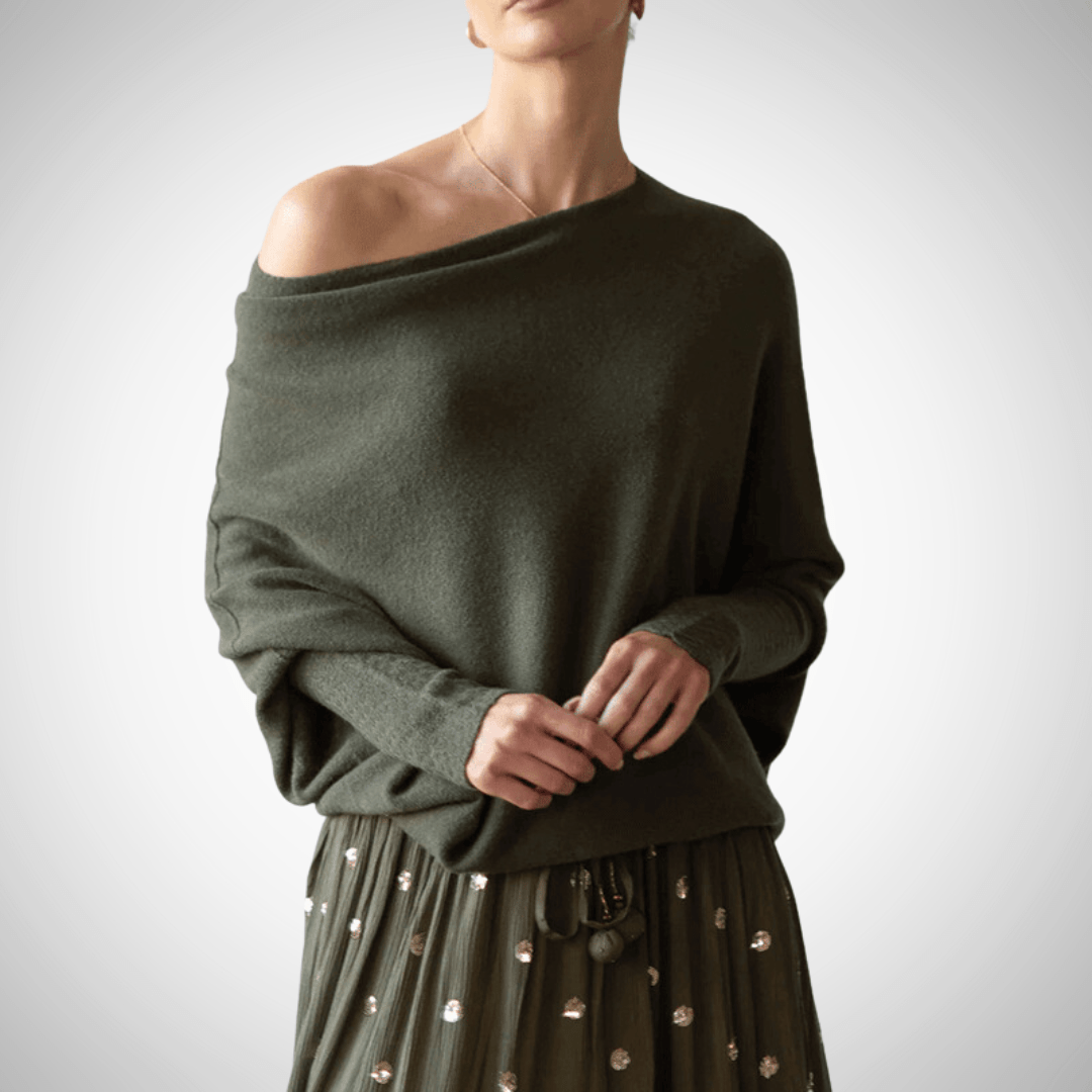 Jana - Suéter con hombros asimétricos en un diseño de punto moderno
