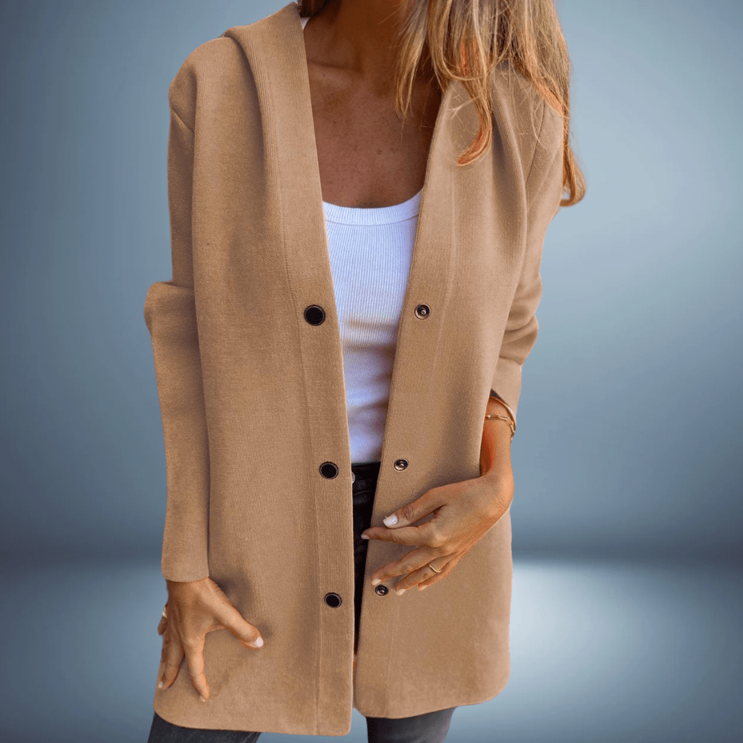 Jasmin - Cómoda chaqueta con capucha y bolsillo tipo canguro para el tiempo libre.