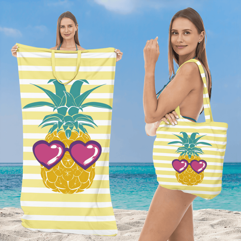 Gluschwein - 🌞Frühlingserwachen: 50% Rabatt!🏖 2-in-1 Strandtuch + Handtaschen-Set | 100 % Bio-Baumwolle, sandabweisendes Design