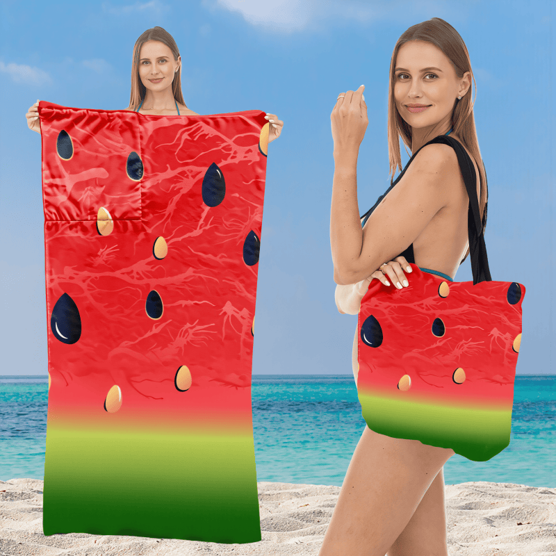 Gluschwein - 🌞Frühlingserwachen: 50% Rabatt!🏖 2-in-1 Strandtuch + Handtaschen-Set | 100 % Bio-Baumwolle, sandabweisendes Design