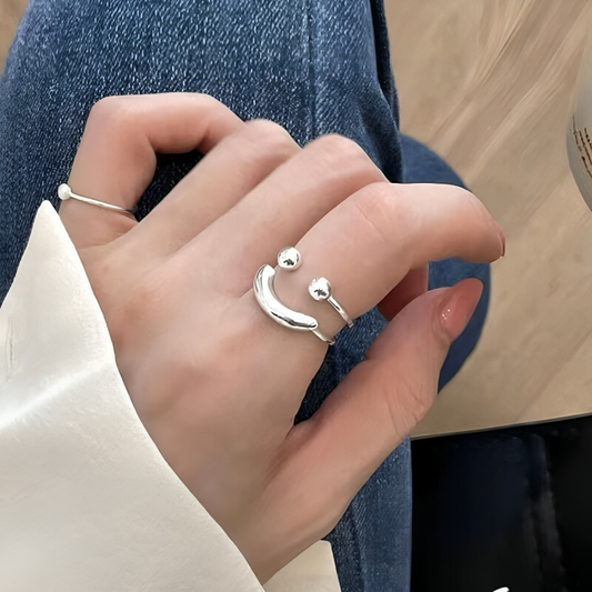 50% RABATT TEMPORÄR | PositiviRing | Smiley Verstellbarer Ring