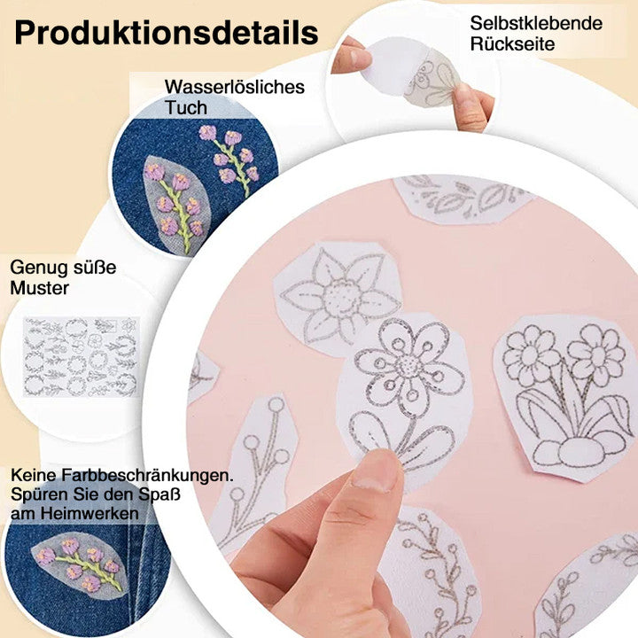 Gluschwein - Stickerei-bedrucktes Papierset