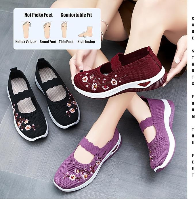Gluschwein - 🥿 58% RABATT! 🔥 Freizeitliche Loafers mit Blumenstickerei aus Strickstoff – Bequem, elastisch & perfekt für Alltag, Büro oder Spaziergänge im Sommer 🌸