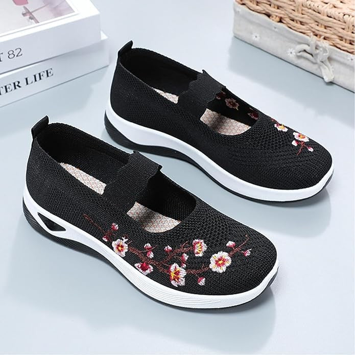 Gluschwein - 🥿 58% RABATT! 🔥 Freizeitliche Loafers mit Blumenstickerei aus Strickstoff – Bequem, elastisch & perfekt für Alltag, Büro oder Spaziergänge im Sommer 🌸
