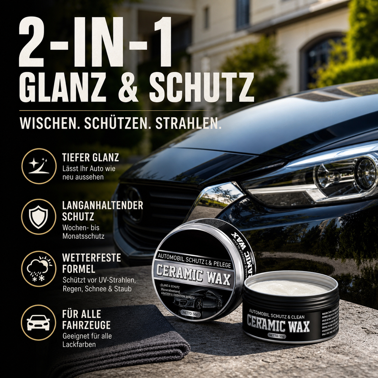 🔥🚗2-in-1-Polier- und Schutzwachspaste aus Titan-Keramik