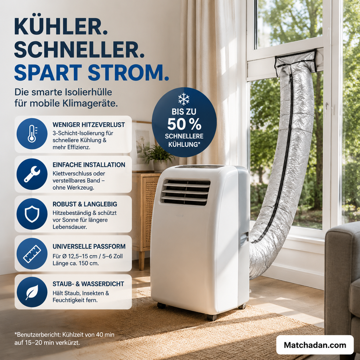 🔥Isolierhülle für Klimaanlagenschläuche: Ein Must-have für den Sommer zu Hause