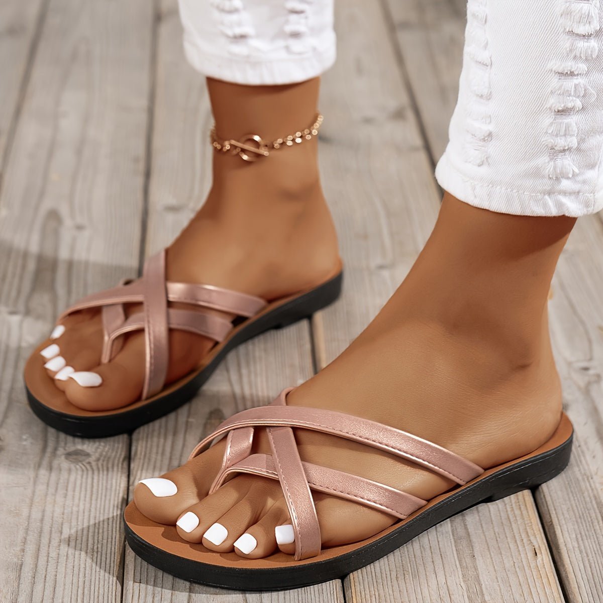 Lisa - Clip Zehen Flache Sommer Sandalen