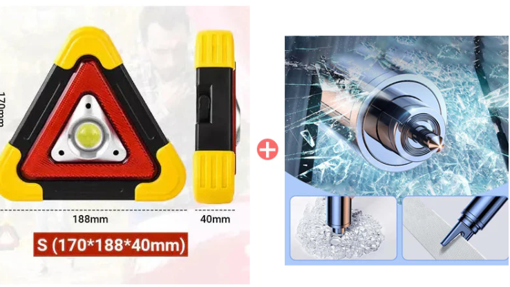 🚗🆘3-IN-1 Dreieckige Solar-Notfall-Signalleuchte für den Straßenrand✨
